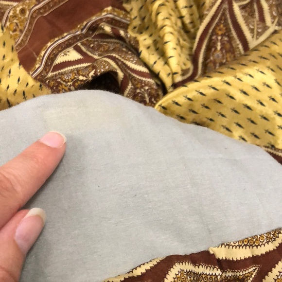 Vintage 100% Silk Tiered Gold Brown Maxi Skirt - Picture 11 of 11